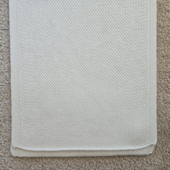 NWOT Garnet Hill Cashmere Scarf Basketweave Ivory - Picture 4 of 8